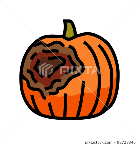 pumpkin rotten food color icon vector illustration 99728346