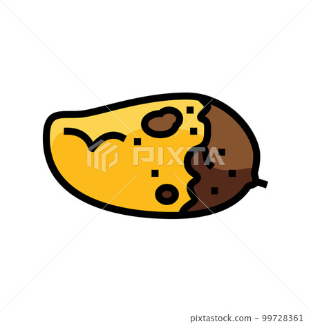 mangoes rotten food color icon vector illustration 99728361