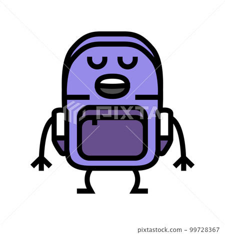 backpack stationery character color icon vector illustration 99728367