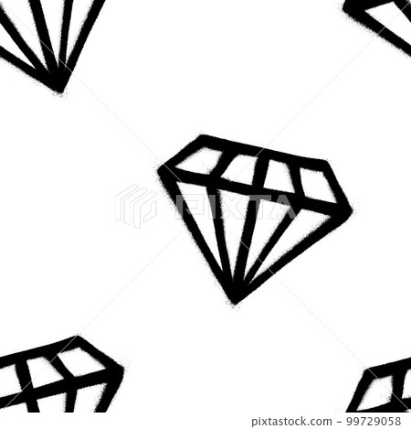 Seamless pattern of sprayed diamond with overspray in black over white. Vector illustration template. Seamless pattern of sprayed diamond with overspray in black over white. Vector illustration template. 99729058