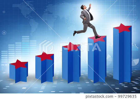 Concept of growing satisfaction levels with stars 99729635