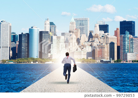 Businessman in the ambition and determination concept 99729853