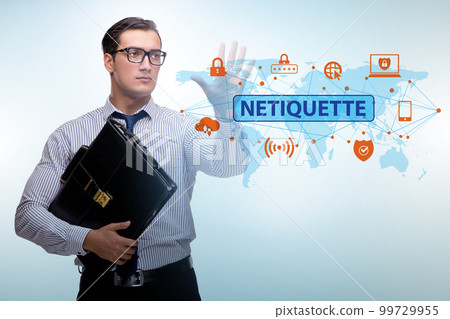 Concept of etiquette and netiquette Concept of etiquette and netiquette 99729955