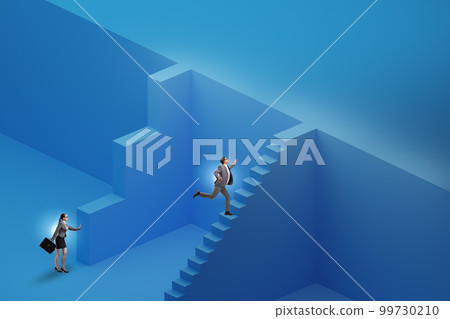 Gender inequality in career ladder concept Gender inequality in career ladder concept 99730210