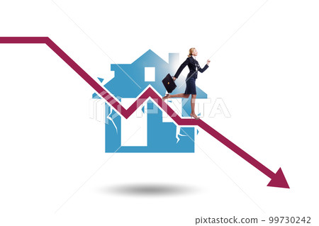 Concept of real estate price crush Concept of real estate price crush 99730242