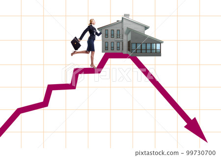 Concept of real estate price bubble bursting Concept of real estate price bubble bursting 99730700