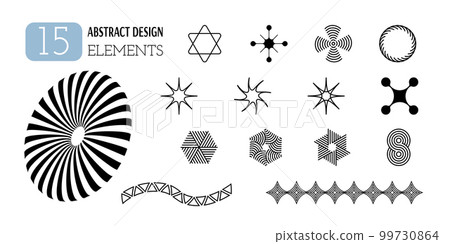 Set of vector abstract geometric shapes. Aesthetics of Y2K. Trendy minimalist design elements, patterns, futuristic figures, 3d objects. Set of vector abstract geometric shapes. Aesthetics of Y2K. Trendy minimalist design elements, patterns, futuristic figures, 3d objects. 99730864