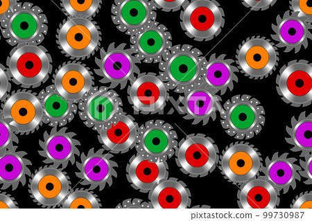 Circulation Saws Seamless Pattern Background, Vector Illustration Circulation Saws Seamless Pattern Background, Vector Illustration 99730987