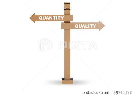 Concept of trade-off between quality and quantity 99731157