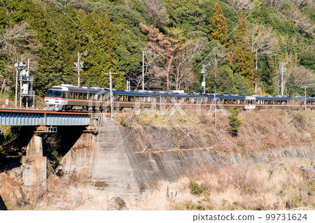 [高山本線]途經飛水峽的特快列車 99731624