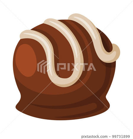 hocolate praline round shaped candy. Tasty sweet dessert cartoon vector illustration 99731899