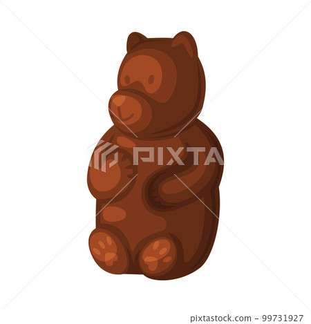 Bear shaped chocolate candy. Tasty sweet dessert cartoon vector illustration Bear shaped chocolate candy. Tasty sweet dessert cartoon vector illustration 99731927