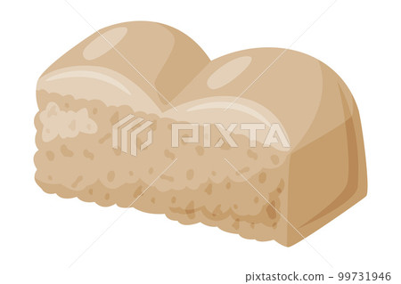 Piece of porous white chocolate. Sweet confectionery product, tasty cocoa dessert cartoon vector illustration Piece of porous white chocolate. Sweet confectionery product, tasty cocoa dessert cartoon vector illustration 99731946