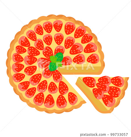 sliced strawberry tart 99733057