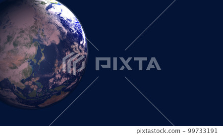 地球,日本,夜晚,廣闊,背景中沒有星星(3DCG 圖像) 地球,日本,夜晚,廣闊,背景中沒有星星(3DCG 圖像) 99733191