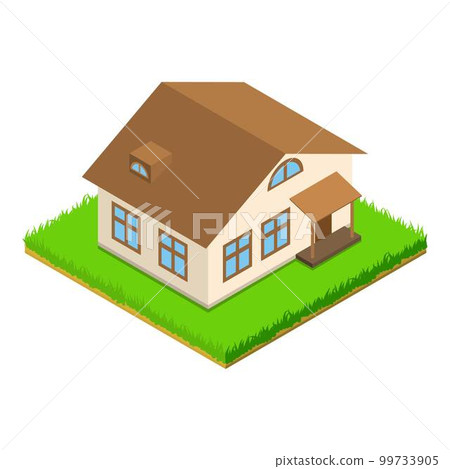 Beautiful house icon. Isometric illustration of beautiful house vector icon for web Beautiful house icon. Isometric illustration of beautiful house vector icon for web 99733905