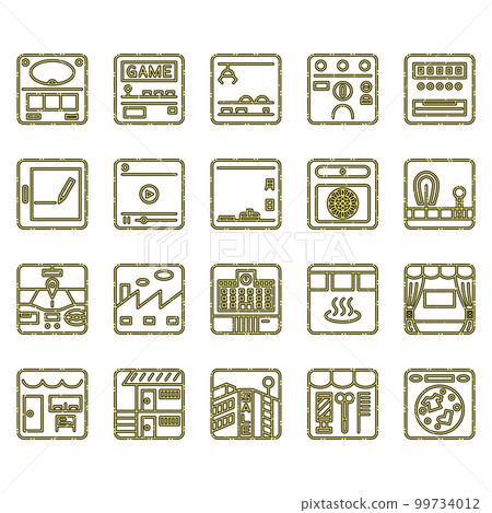 方形虛線圖標設置黃色 99734012