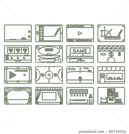 矩形圖標設置顏色陰影綠色 99734016