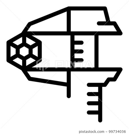 Instrument caliper icon. Outline instrument caliper vector icon for web design isolated on white background 99734036