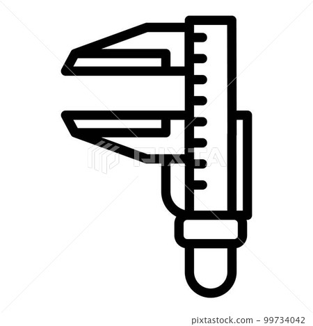 Device caliper icon. Outline device caliper vector icon for web design isolated on white background 99734042