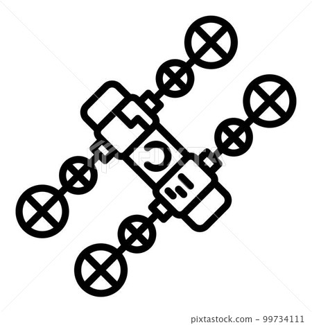 Solar space station icon. Outline solar space station vector icon for web design isolated on white background Solar space station icon. Outline solar space station vector icon for web design isolated on white background 99734111