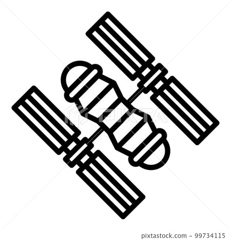 Solar space station icon. Outline solar space station vector icon for web design isolated on white background Solar space station icon. Outline solar space station vector icon for web design isolated on white background 99734115