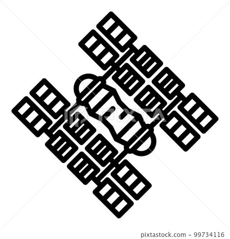Satellite space station icon. Outline satellite space station vector icon for web design isolated on white background Satellite space station icon. Outline satellite space station vector icon for web design isolated on white background 99734116
