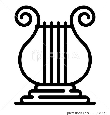 Greek harp icon. Outline greek harp vector icon for web design isolated on white background 99734540
