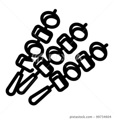 Greek bbq sticks icon. Outline greek bbq sticks vector icon for web design isolated on white background Greek bbq sticks icon. Outline greek bbq sticks vector icon for web design isolated on white background 99734604