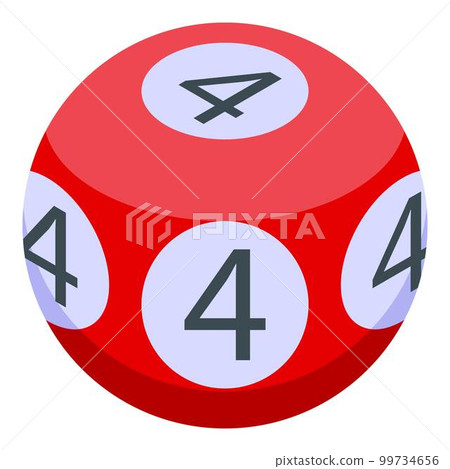 Four number lottery ball icon. Isometric of four number lottery ball vector icon for web design isolated on white background Four number lottery ball icon. Isometric of four number lottery ball vector icon for web design isolated on white background 99734656