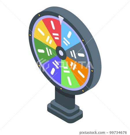 Lottery wheel icon. Isometric of lottery wheel vector icon for web design isolated on white background 99734676