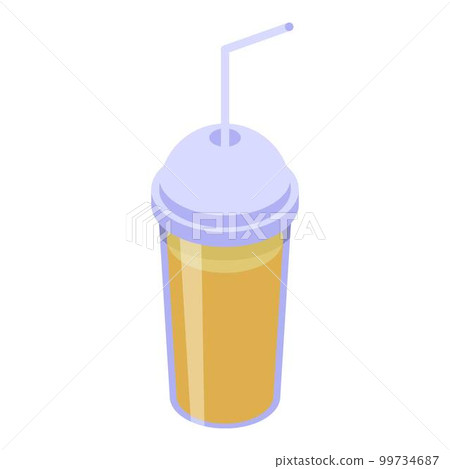Fresh juice plastic cup icon. Isometric of fresh juice plastic cup vector icon for web design isolated on white background 99734687