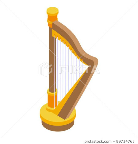 Harp music icon. Isometric of harp music vector icon for web design isolated on white background 99734765