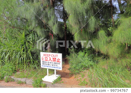 現在禁止進入的伊良部島(宮古島)的三角點入口 現在禁止進入的伊良部島(宮古島)的三角點入口 99734767