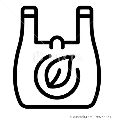Eco leaf bag icon. Outline eco leaf bag vector icon for web design isolated on white background Eco leaf bag icon. Outline eco leaf bag vector icon for web design isolated on white background 99734865