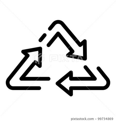 Recycle triangle icon. Outline recycle triangle vector icon for web design isolated on white background 99734869