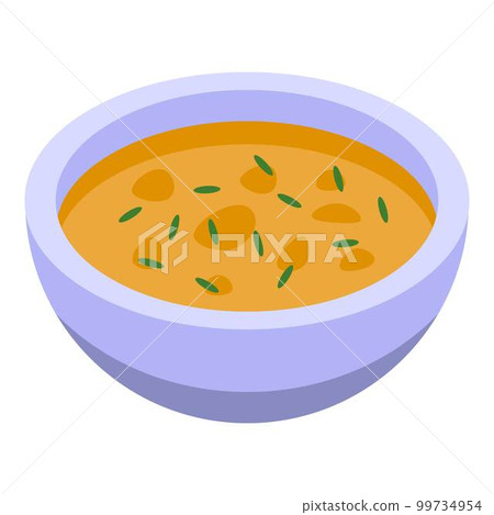 Greek soup bowl icon. Isometric of greek soup bowl vector icon for web design isolated on white background Greek soup bowl icon. Isometric of greek soup bowl vector icon for web design isolated on white background 99734954