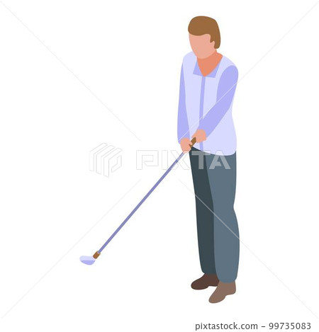 Golf player icon. Isometric of golf player vector icon for web design isolated on white background Golf player icon. Isometric of golf player vector icon for web design isolated on white background 99735083