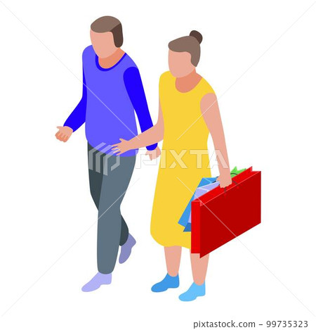 Family holiday shopping icon. Isometric of family holiday shopping vector icon for web design isolated on white background Family holiday shopping icon. Isometric of family holiday shopping vector icon for web design isolated on white background 99735323