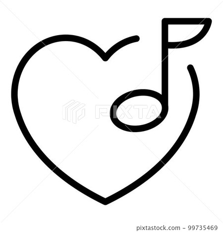 Romantic playlist icon. Outline romantic playlist vector icon for web design isolated on white background 99735469