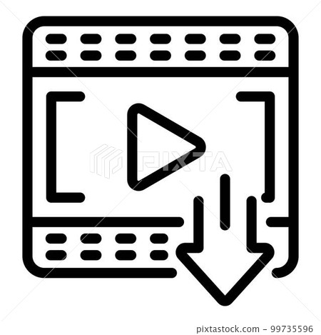 Video trailer icon. Outline video trailer vector icon for web design isolated on white background Video trailer icon. Outline video trailer vector icon for web design isolated on white background 99735596