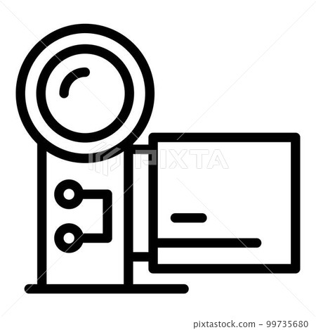 Music camera icon. Outline music camera vector icon for web design isolated on white background 99735680