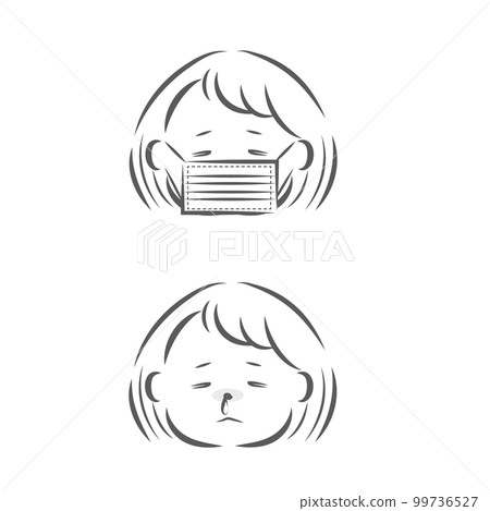 Illustration 1 of a person with a cold and hay fever 99736527