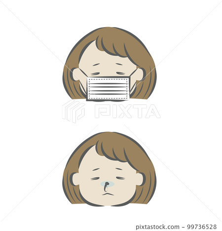 Illustration of a cold/hay fever person 2 color 99736528