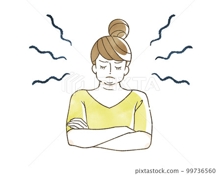認真思考的肥胖女人 99736560