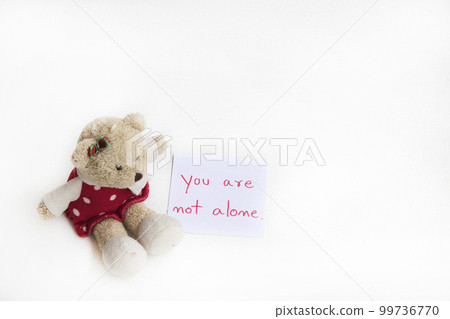 you are not alone message card handwring with teddy bear you are not alone message card handwring with teddy bear 99736770