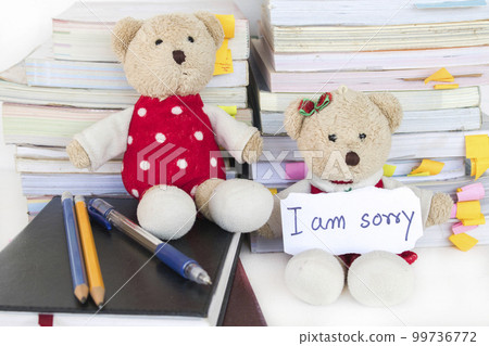 i am sorry message card handwring with teddy bear, notebook i am sorry message card handwring with teddy bear, notebook 99736772