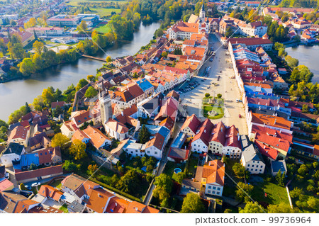 Aerial view of Telc, Czech Republic Aerial view of Telc, Czech Republic 99736964