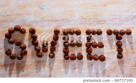 Candy truffles without chocolate closeup 99737100