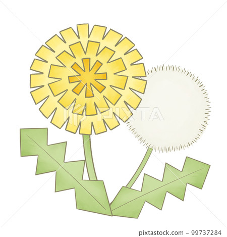 蒲公英和絨毛的手繪插圖 99737284